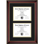 Top and Bottom Double Diploma Frame